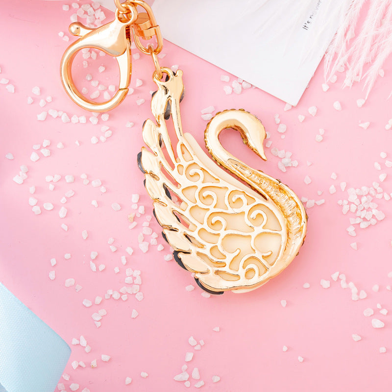 Wholesale Crystal Swan Rhinestone Diamond Alloy Keychains
